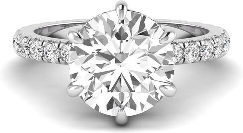 IGI معتمد 5.25 قيراط مختبر مستدير الماس الماس (4.50 CT ، F ، VVS2) خاتم زفاف HIDDEN HALO 14K GOLD للسيدات in Kuwait