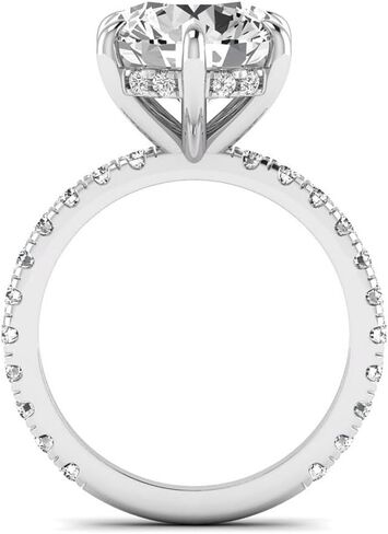 IGI معتمد 5.25 قيراط مختبر مستدير الماس الماس (4.50 CT ، F ، VVS2) خاتم زفاف HIDDEN HALO 14K GOLD للسيدات in Kuwait