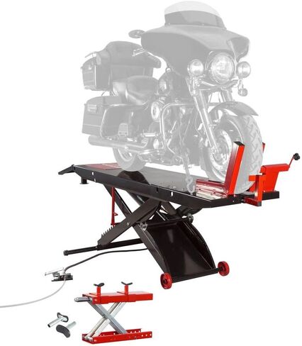 Black Widow BW-PROLIFT-HD Pneumatic ProLift Motorcycle Scissor Lift Table - 1,500 lb. Maximum Capacity and 31.25" Maximum Lift Height - Platform Measures 105" L x 24" W x 31.25" H in Saudi Arabia