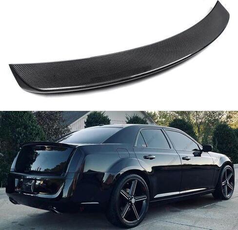 المفسد الجذع الخلفي متوافق مع 2011-2023 Chrysler 300 300C 300S ، مفسد Duckbill يناسب 11-23 ، خارجية ركلة العالية شفة جناح سطح السفينة (أسود لامع) in Kuwait
