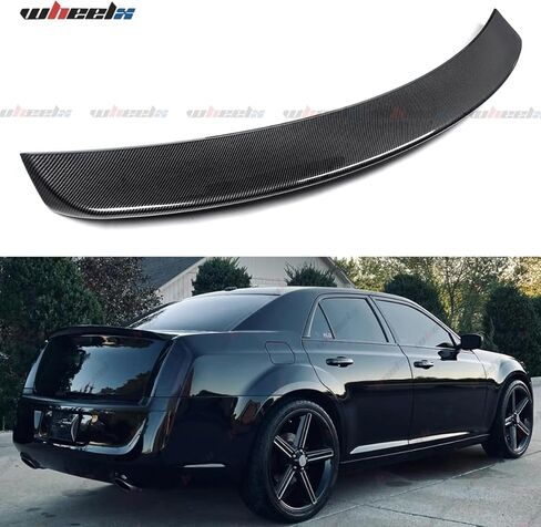 المفسد الجذع الخلفي متوافق مع 2011-2023 Chrysler 300 300C 300S ، مفسد Duckbill يناسب 11-23 ، خارجية ركلة العالية شفة جناح سطح السفينة (أسود لامع) in Kuwait