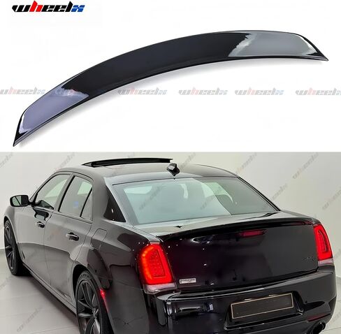 Rear Trunk Spoiler Compatible with 2011-2023 Chrysler 300 300C 300S, Duckbill Spoiler Fits for 11-23, Exterior High Kick Tail Deck Lid Wing Lip (Glossy Black) in Kuwait