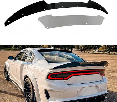 2 Piece Wickerbill Spoiler Compatible with 2015-2024 Dodge Charger, Venom Series V3 Style Fits for SRT Hellcat Scat Pack, Wicker Bill Trunk Tail Deck Lid Wing Lip with RivNut Tool in Saudi Arabia