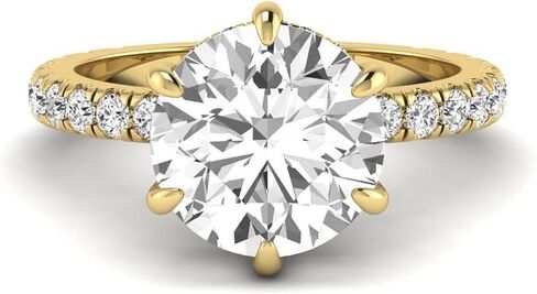 IGI معتمد 5.25 قيراط مختبر مستدير الماس الماس (4.50 CT ، F ، VVS2) خاتم زفاف HIDDEN HALO 14K GOLD للسيدات in Kuwait