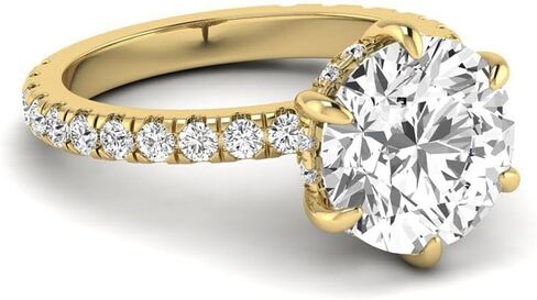 IGI معتمد 5.25 قيراط مختبر مستدير الماس الماس (4.50 CT ، F ، VVS2) خاتم زفاف HIDDEN HALO 14K GOLD للسيدات in Kuwait
