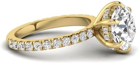 IGI معتمد 5.25 قيراط مختبر مستدير الماس الماس (4.50 CT ، F ، VVS2) خاتم زفاف HIDDEN HALO 14K GOLD للسيدات in Kuwait