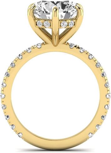 IGI معتمد 5.25 قيراط مختبر مستدير الماس الماس (4.50 CT ، F ، VVS2) خاتم زفاف HIDDEN HALO 14K GOLD للسيدات in Kuwait