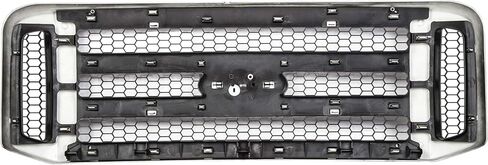 HECASA Front Grille Compatible with 2005-2007 Ford F250 F350 F450 F550 SuperDuty FO1200456 5C3Z8200BAA Upper Bumper Hood Grill W/Gray Honey Comb Chrome in Saudi Arabia