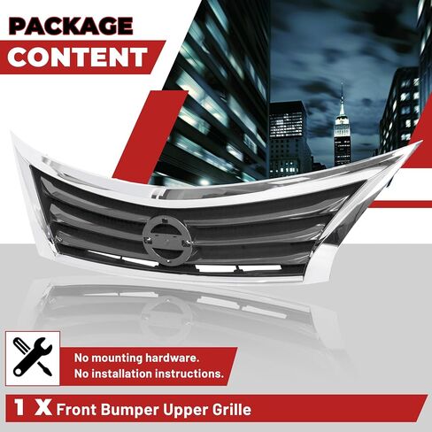 HECASA Front Bumper Grill Upper Grille Compatible with 2013 2014 2015 Nissan Altima Sedan Replacement for 623103TA0A NI1200250 Insert Plastic(ABS) in Saudi Arabia