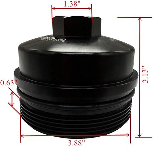 iFJF EC781 Oil Filter Cap Replacement for FL2016 2003-2007 6.0L 2008-2010 6.4L Powerstroke F250 F350 F450 F550 Super Duty 2003-2005 Excursion 1840754C91 3C3Z-6766-CA(cap) in Saudi Arabia