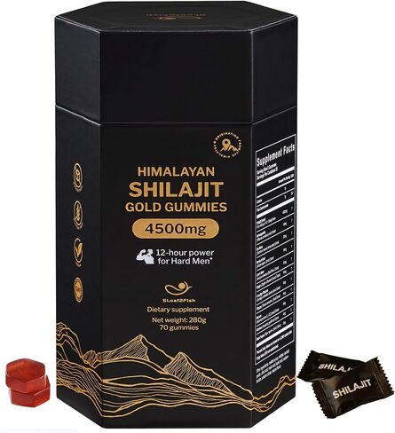 Organic Pure Himalayan Shilajit Gummies with Ashwagandha and Sea Moss – Gold Shilajit for Men & Women Supplement, 105+ Natural Trace Minerals, 70-Gummy (11-Ingredient Recipe) in Saudi Arabia
