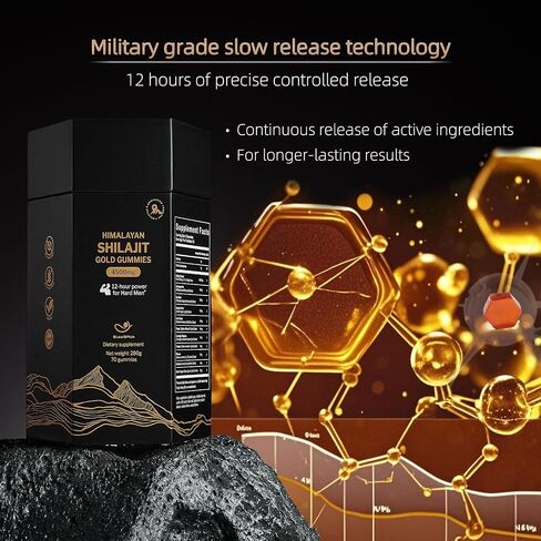 Organic Pure Himalayan Shilajit Gummies with Ashwagandha and Sea Moss – Gold Shilajit for Men & Women Supplement, 105+ Natural Trace Minerals, 70-Gummy (11-Ingredient Recipe) in Saudi Arabia