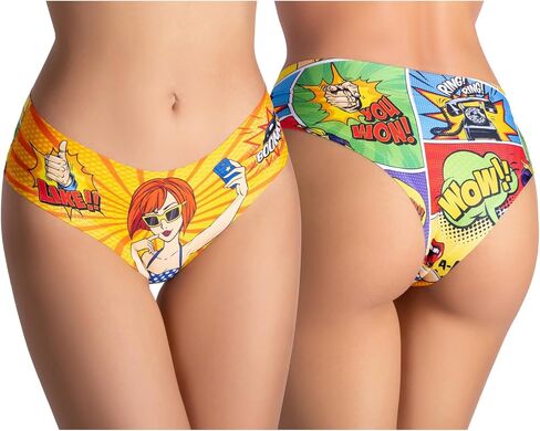 Slip Panties – Ultra-Comfortable, Cotton Crotch, Stretchy Fit, Soft Seams, No Elastic, Unique Prints COMICS in Saudi Arabia