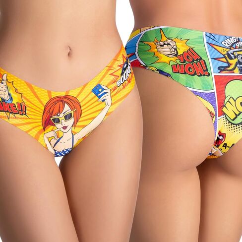 Slip Panties – Ultra-Comfortable, Cotton Crotch, Stretchy Fit, Soft Seams, No Elastic, Unique Prints COMICS in Saudi Arabia