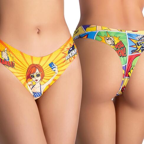Slip Panties – Ultra-Comfortable, Cotton Crotch, Stretchy Fit, Soft Seams, No Elastic, Unique Prints COMICS in Saudi Arabia
