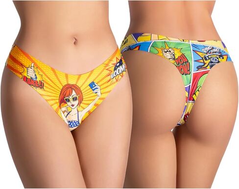 Slip Panties – Ultra-Comfortable, Cotton Crotch, Stretchy Fit, Soft Seams, No Elastic, Unique Prints COMICS in Saudi Arabia