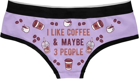 Crazy Dog T-Shirts Womens I Like Coffee And Maybe 3 People Panties Funny Bikini Brief Graphic Novelty Underwear in Saudi Arabia
