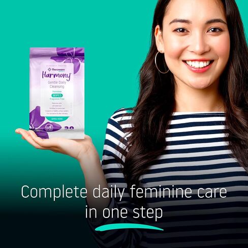 Theraworx Harmony Gentle Daily Cleansing Feminine Wipes, Fragrance Free, Urinary Hygiene – 30 Count in Kuwait