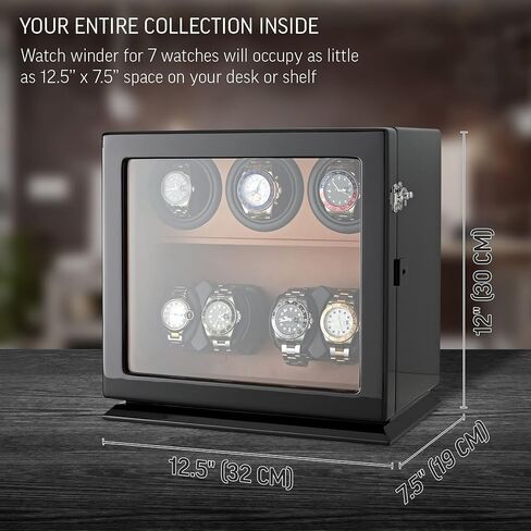 7 Watch Winder with Interior Light and Motor-Stop Option in Kuwait