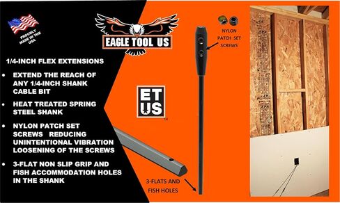 وصلة مثقاب مثقاب مرنة من Eagle Tool US EX18752، ساق 3/16 بوصة × 52 بوصة، صنع في الولايات المتحدة الأمريكية in Kuwait