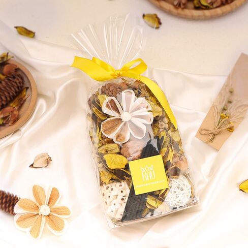 حشو وعاء Potpourri ، وعاء زنبرك زهرة مجفف مزهرية مزيج ، ديكور المنزل المعطرة البوبوري الجاف ، 3 خيارات اللون ديكور المنزل الزهرة الطبيعية (أصفر) in Saudi Arabia