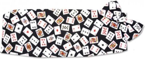 Playing Cards Cummerbund and Bow Tie Set, Casino Theme, Black and White, Formal Tuxedo Accessory in Saudi Arabia