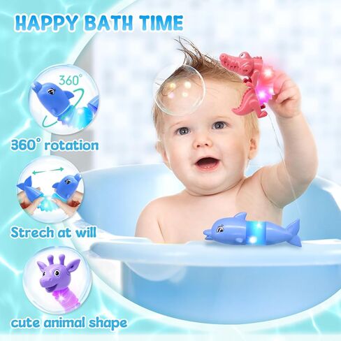 4 Pcs LED Fidgets Sensory Tubes for Toddlers ,Cute Animal Sensory Fidget Toys for Girls and Boys,Stress Relief,ADHD Toys,Sensory Toys Gift for Kids (Animal) in Kuwait