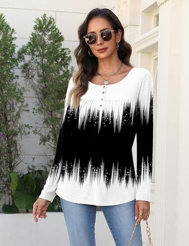 قمصان Zeagoo طويلة الأكمام للنساء Fall Fashion الأزياء الأنيقة بلوزات عارضة عصرية مطوية قمم تونك لللباس 2025 in Kuwait
