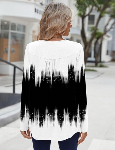 قمصان Zeagoo طويلة الأكمام للنساء Fall Fashion الأزياء الأنيقة بلوزات عارضة عصرية مطوية قمم تونك لللباس 2025 in Kuwait