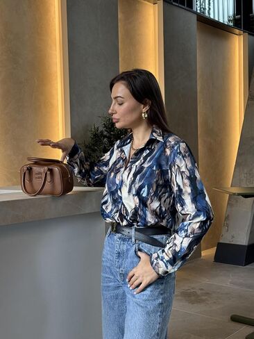 Zeagoo Womens Button Down Shirt Long Sleeve Blouse Business Work Tops Dressy Casual Floral Printed Outfits with Pocket in Saudi Arabia