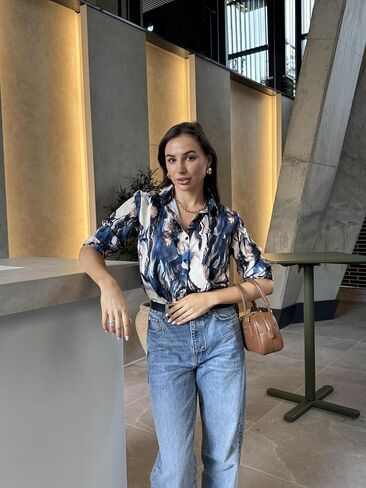 Zeagoo Womens Button Down Shirt Long Sleeve Blouse Business Work Tops Dressy Casual Floral Printed Outfits with Pocket in Saudi Arabia