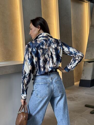 Zeagoo Womens Button Down Shirt Long Sleeve Blouse Business Work Tops Dressy Casual Floral Printed Outfits with Pocket in Saudi Arabia