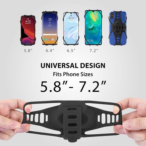 Bone Bike Tie Pro 3 ، Hound Pike Plice Phone Mount for Ste ، حامل سيليكون خالٍ من الخدش مع تصميم ممتصة للصدمات ، حامل هاتف ركوب الدراجات العالمي المتوافق مع معظم الهواتف الذكية (سوداء-ساق) in Kuwait