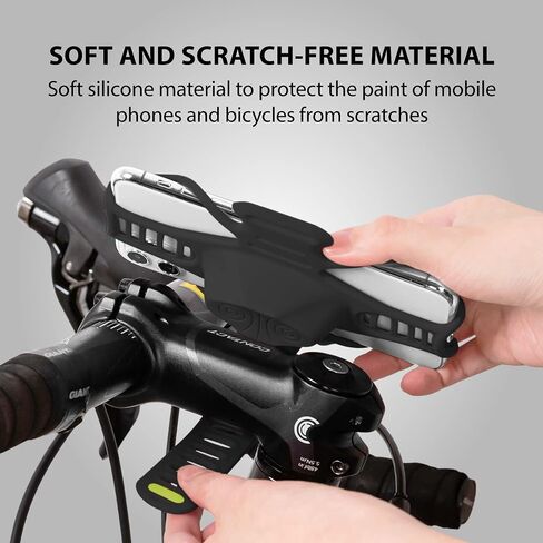 Bone Bike Tie Pro 3 ، Hound Pike Plice Phone Mount for Ste ، حامل سيليكون خالٍ من الخدش مع تصميم ممتصة للصدمات ، حامل هاتف ركوب الدراجات العالمي المتوافق مع معظم الهواتف الذكية (سوداء-ساق) in Kuwait