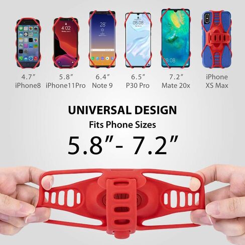 Bone Bike Tie Pro 3 ، Hound Pike Plice Phone Mount for Ste ، حامل سيليكون خالٍ من الخدش مع تصميم ممتصة للصدمات ، حامل هاتف ركوب الدراجات العالمي المتوافق مع معظم الهواتف الذكية (سوداء-ساق) in Kuwait