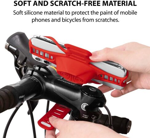 Bone Bike Tie Pro 3 ، Hound Pike Plice Phone Mount for Ste ، حامل سيليكون خالٍ من الخدش مع تصميم ممتصة للصدمات ، حامل هاتف ركوب الدراجات العالمي المتوافق مع معظم الهواتف الذكية (سوداء-ساق) in Kuwait