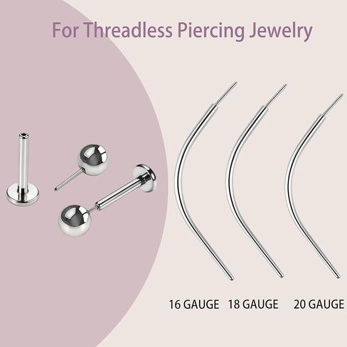 Piercing Taper and Piercing Ball Grabber Tool Kit 14G 16G 18G and 20G Piercing Taper Insertion Tools for Flat Back Internal, External, Threadless Piercing Jewelry in Kuwait