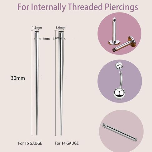 Piercing Taper and Piercing Ball Grabber Tool Kit 14G 16G 18G and 20G Piercing Taper Insertion Tools for Flat Back Internal, External, Threadless Piercing Jewelry in Kuwait