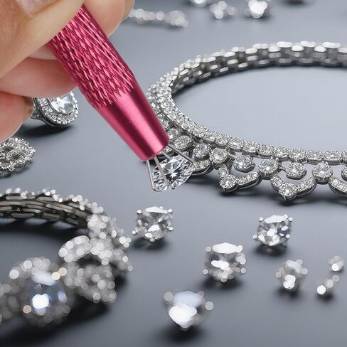2pcs Jewelry Grabber Tool, Piercing Ball Grabber Reacher Jeweler Pick Up Tool for Changing Jewelry 4-Claw Tweezers for Diamond Gem Electronic Component in Saudi Arabia
