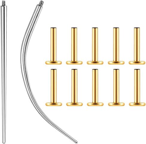 20G/18G/16G Internal Threaded Bar G23 Titanium ASTM F136 Replacement Post, 10 PCS Post and 2 PCS Internal Threaded Piercing Assistant Tools Flat Back Stud Earrings with 6/8mm Bar Length for Nose Helix Cartilage Tragus Conch Lobe Labret Piercing Jewelry in Saudi Arabia