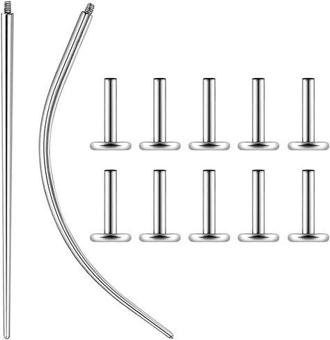 20G/18G/16G Internal Threaded Bar G23 Titanium ASTM F136 Replacement Post, 10 PCS Post and 2 PCS Internal Threaded Piercing Assistant Tools Flat Back Stud Earrings with 6/8mm Bar Length for Nose Helix Cartilage Tragus Conch Lobe Labret Piercing Jewelry in Saudi Arabia