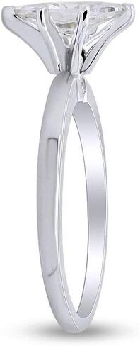 Affy Marquise Cut White White Cubic Zirconia 6-Prong Solitaire Ring في مجوهرات ذهبية صلبة 10K للمشاركة الذكرى السنوية in Saudi Arabia