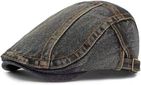 Men's Newsboy Caps, Denim Ascot Cap Washable Hunting Ivy Gatsby Newsboy Hat in Kuwait