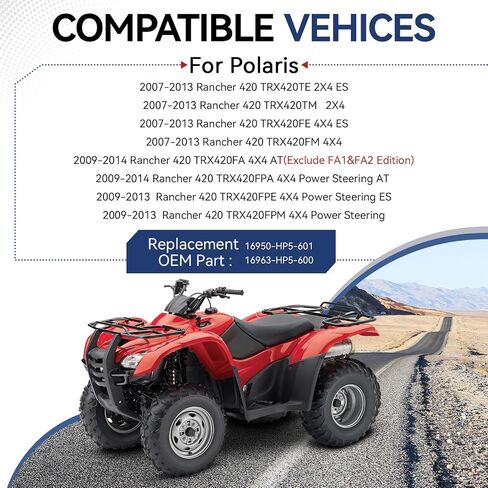 Fuel Vavle Petcock Lever إيقاف تشغيل الخزان لصالح Honda Rancher 420 TRX420 2007-2014 16950-HP5-601 16963-HP5-600 in Saudi Arabia