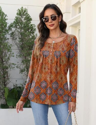قمصان Zeagoo طويلة الأكمام للنساء Fall Fashion الأزياء الأنيقة بلوزات عارضة عصرية مطوية قمم تونك لللباس 2025 in Kuwait