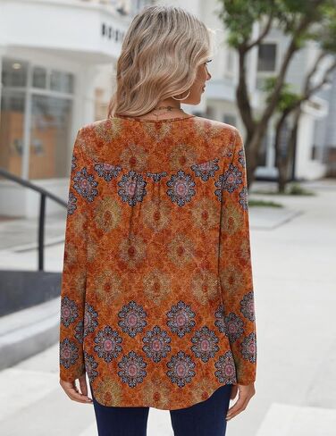 قمصان Zeagoo طويلة الأكمام للنساء Fall Fashion الأزياء الأنيقة بلوزات عارضة عصرية مطوية قمم تونك لللباس 2025 in Kuwait