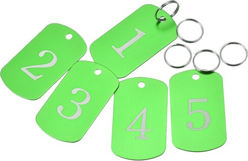علامة مفاتيح معدنية MECCANIXITY، علامة أرقام 1-5، بطاقة تعريف مع حلقة 2x1.2 بوصة مستطيل أسود فارغ للديكور، حزمة من 5 in Kuwait