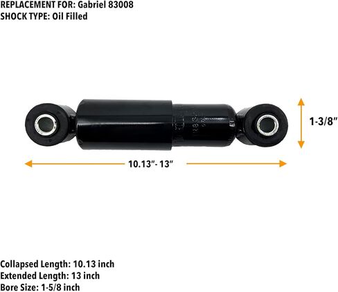 Torque 2 Pack of 83008 Cab Shocks استبدال لـ Peterbilt 367 ، 377 ، 379 ، 386 ، 388 و 389 Truck Model (يحل محل Gabriel 83008 Peterbilt 29-02455 654782 Monroe 66145 66645) (2 × Tr83008) in Kuwait