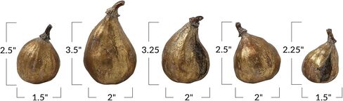 Creative Co-Op Resin Figs with Gold Finish (Set of 5 Pieces) in Saudi Arabia