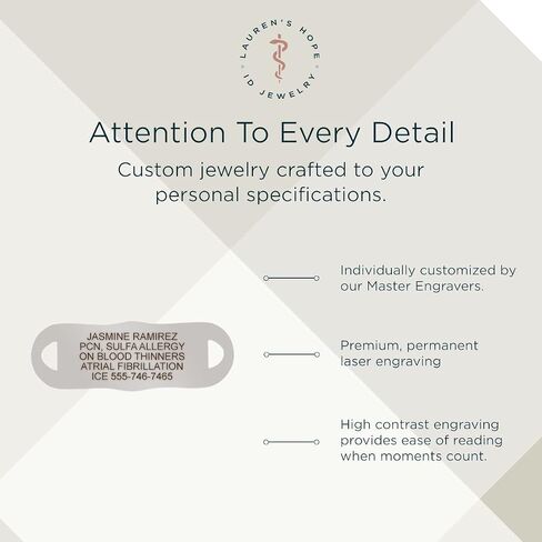 Lauren's Hope Beaded Stretch Medical ID Bracelet in Mixed Metal Tone, Rose Gold, Gold and Silver, Custom Engraved Medical ID Bracelets for Women in Kuwait